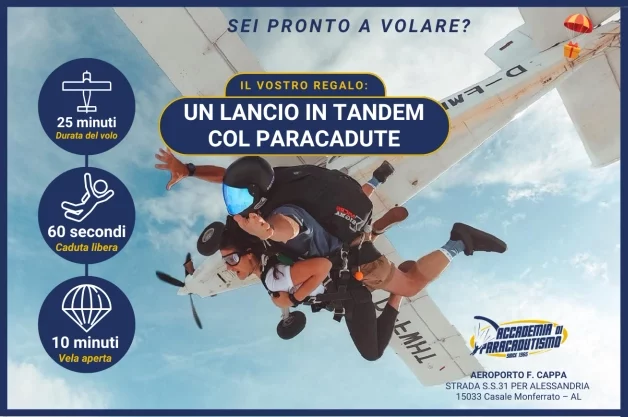 Coupon buono regalo lancio con il paracadute 2025 accademia di paracadutismo