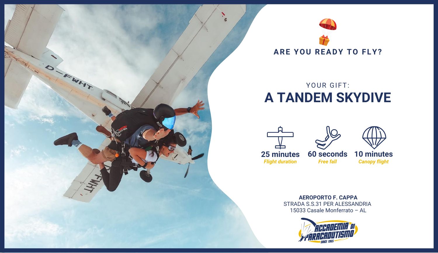 Skydiving Academy Gift Voucher for Him
