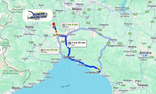 Paracadutismo La Spezia Mappa con Indicazioni stradali