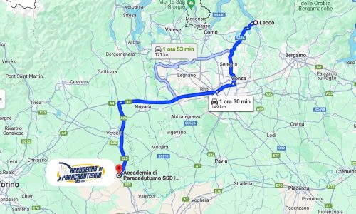 Paracadutismo Lecco Mappa con Indicazioni stradali