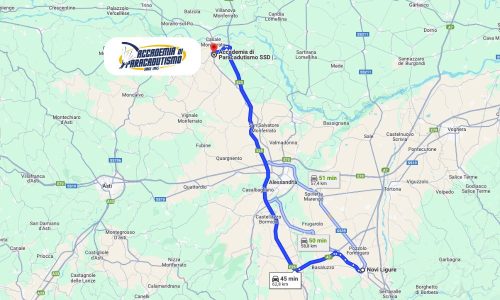 Paracadutismo Novi Ligure Mappa con Indicazioni stradali