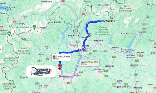 Paracadutismo Sondrio Mappa con Indicazioni stradali